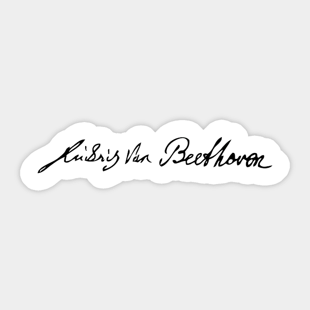 Ludwig van Beethoven signature Sticker by mike11209